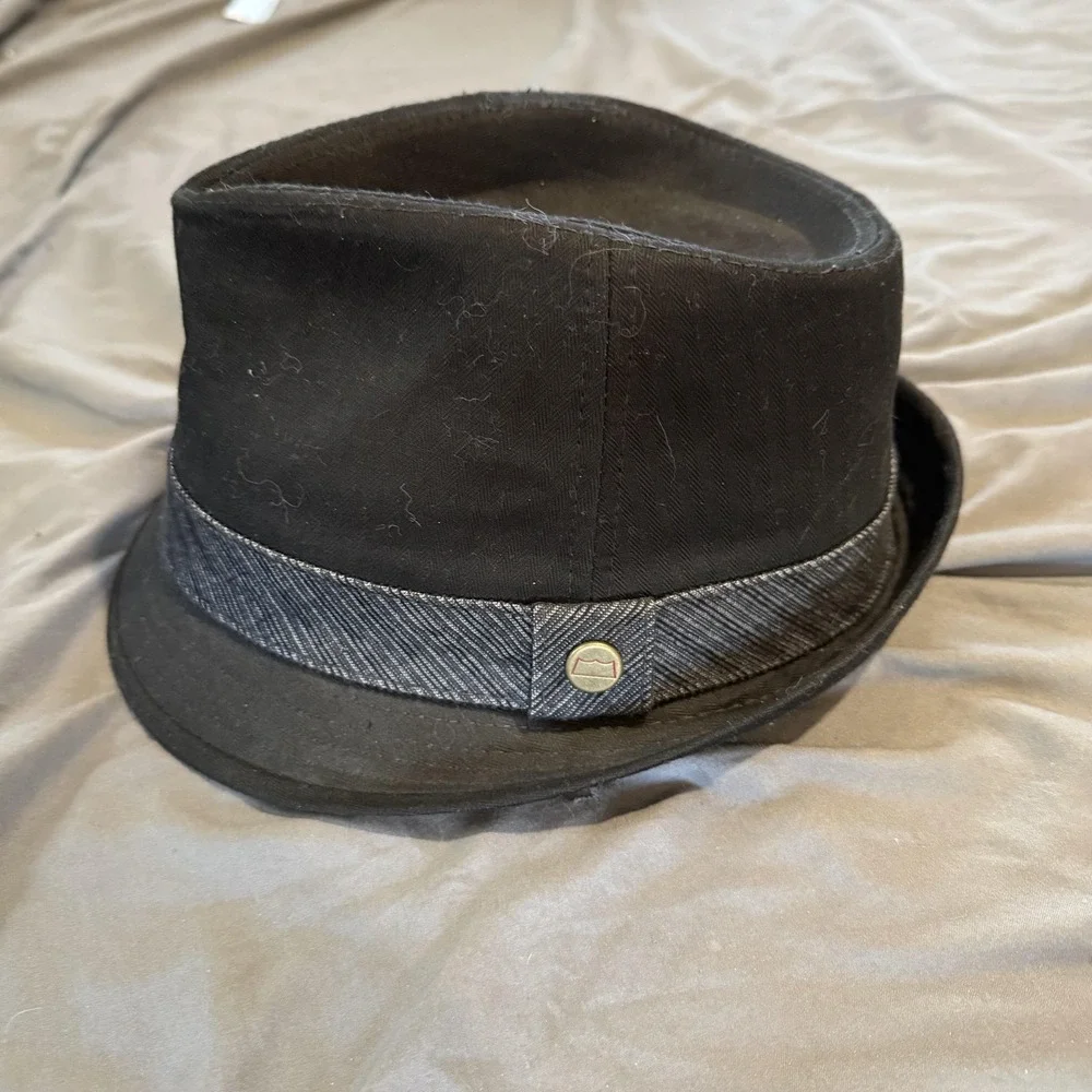 Levi's Hat Fedora Mens XL Black Cotton Twill Lined Casual Classic Logo